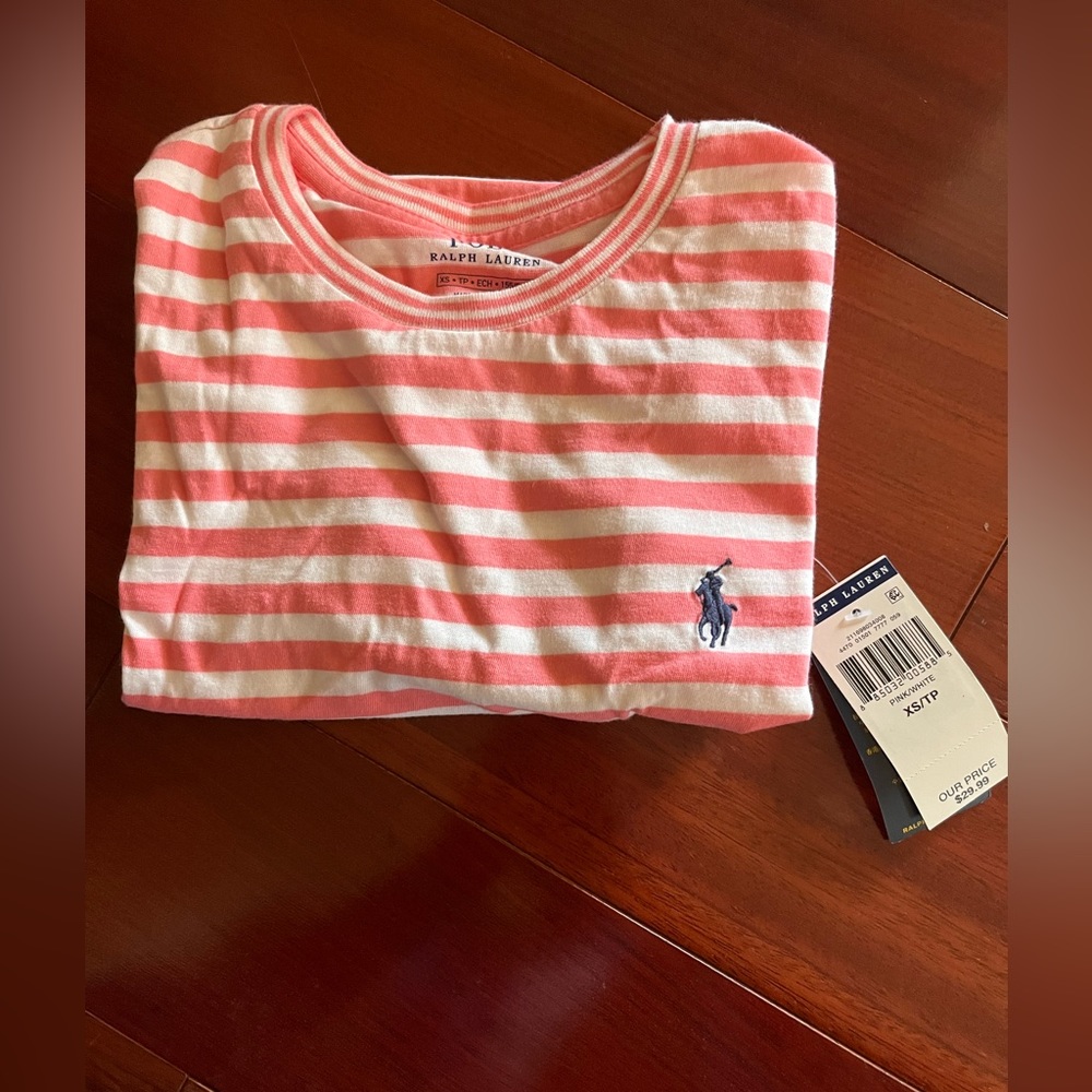 Polo Ralph Lauren Pink and white striped shirt Nwt